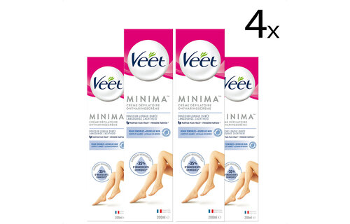 Veet Ontharingscreme - Gevoelige Huid - Minima - 200ml x4