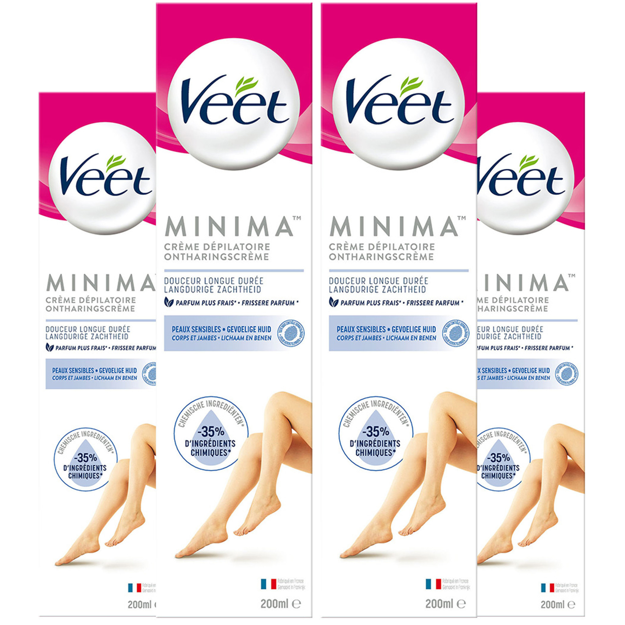 Veet Ontharingscreme - Gevoelige Huid - Minima - 200ml x4