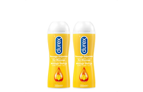 Durex Massage Olie en Glijmiddel 2-in-1 - Sensual met Ylang Ylang - 200ml x2