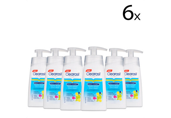 Clearasil Reiningingslotion Daily Clear 3-in-1 Wash 150ml x6
