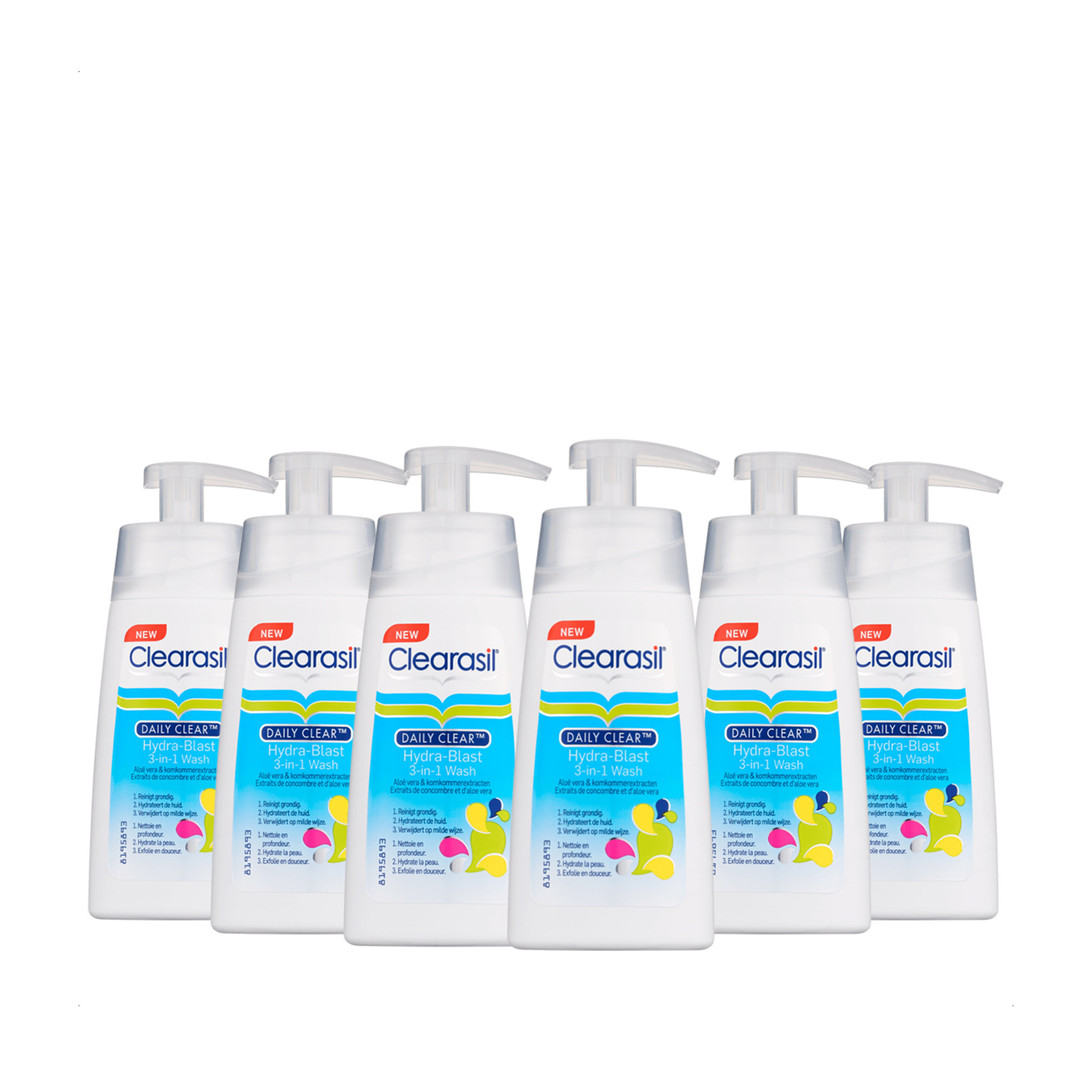 Clearasil Reiningingslotion Daily Clear 3-in-1 Wash 150ml x6