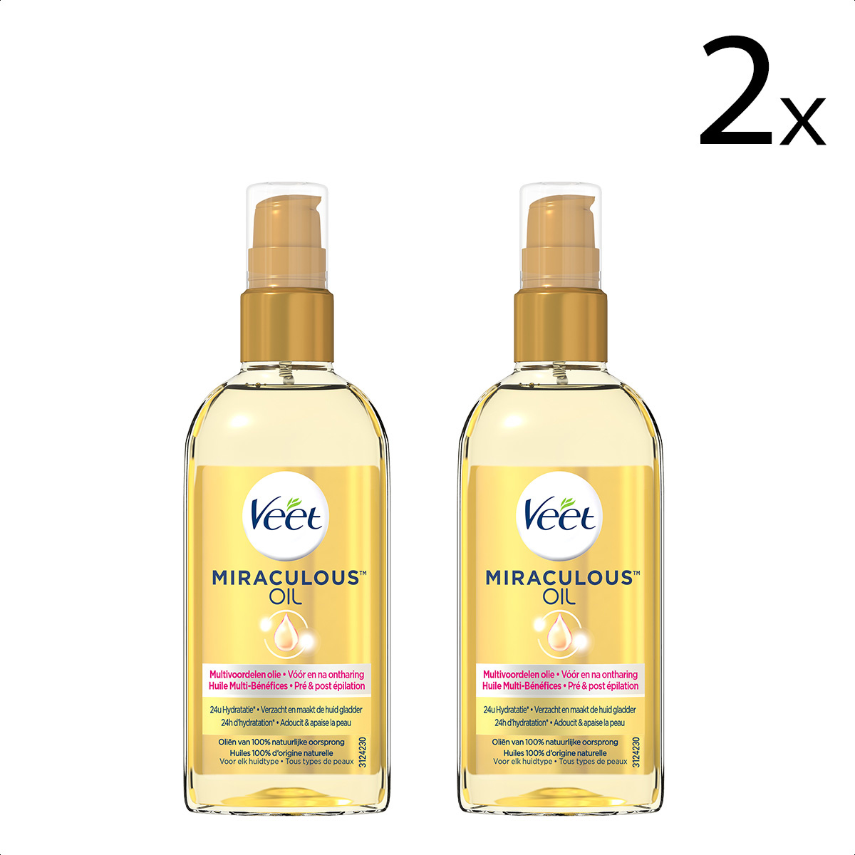 Veet Voedende Olie - Miraculous Arganolie - 100ml x2