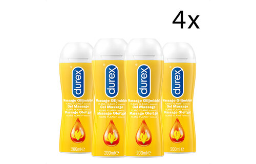 Durex Play Massage 2/1 Sensitive 200ML - 4 Stuks - Voordeelverpakking