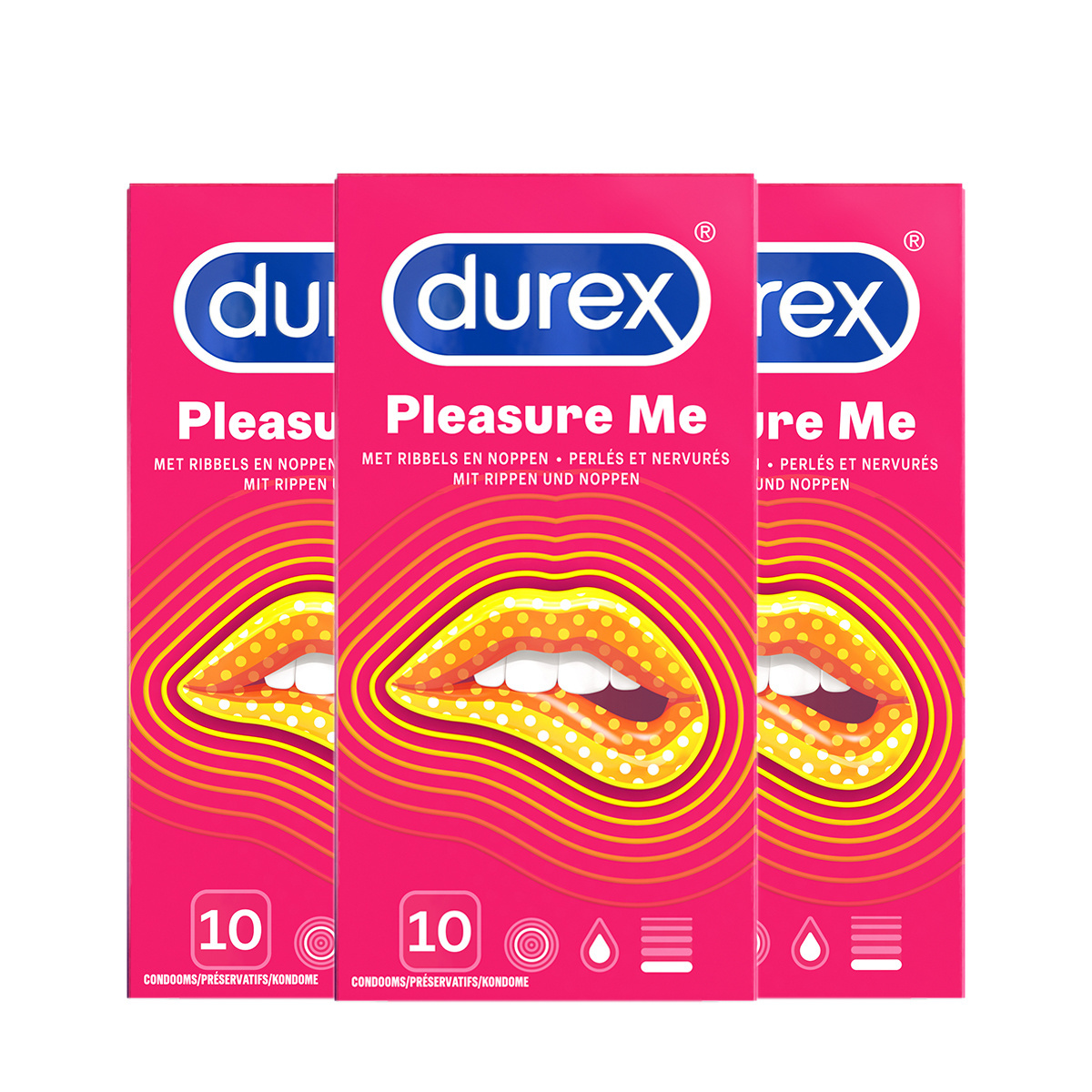 Durex Condooms Pleasure Me 10st - 3 Stuks - Voordeelverpakking