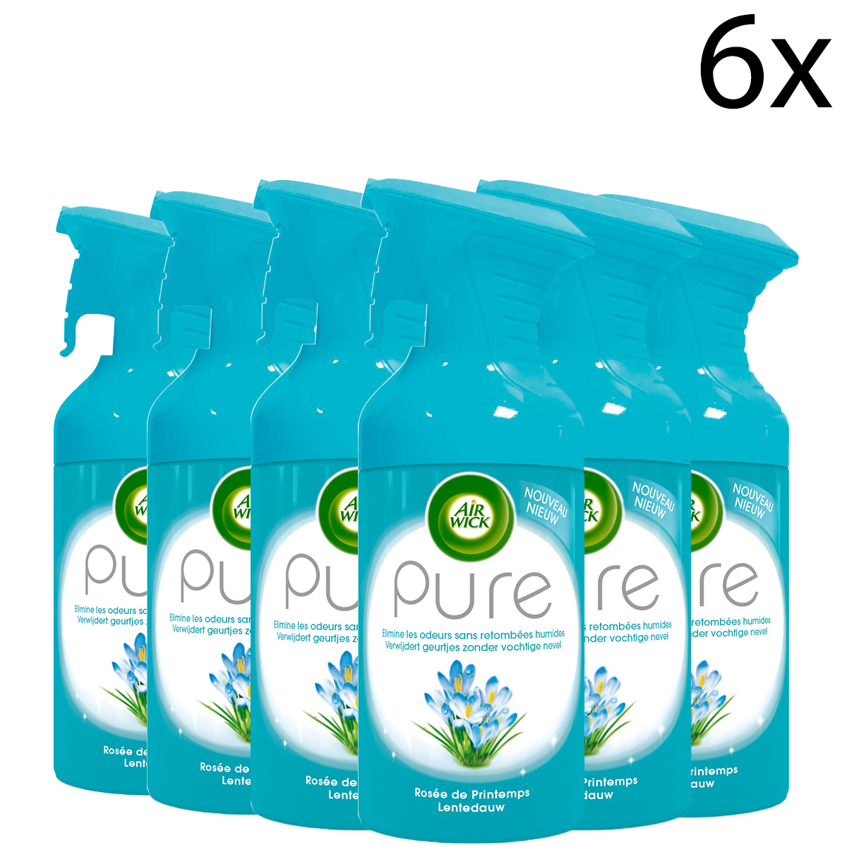 Air Wick Luchtverfrisser Spray - Pure Lentedauw 250ml x6
