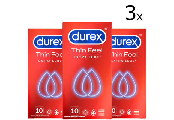 Durex Condooms Thin Feel Extra Lube 10st x3