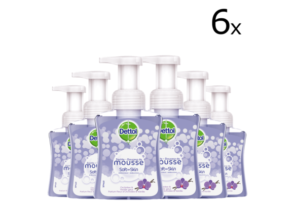 Dettol Handzeep Zachte Mousse - Orchidee & Vanille - 250ml x6