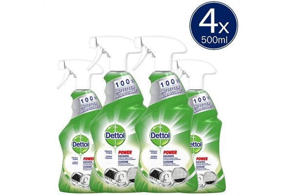Dettol Allesreiniger Spray Power & Fresh - Keuken - 500ml x4