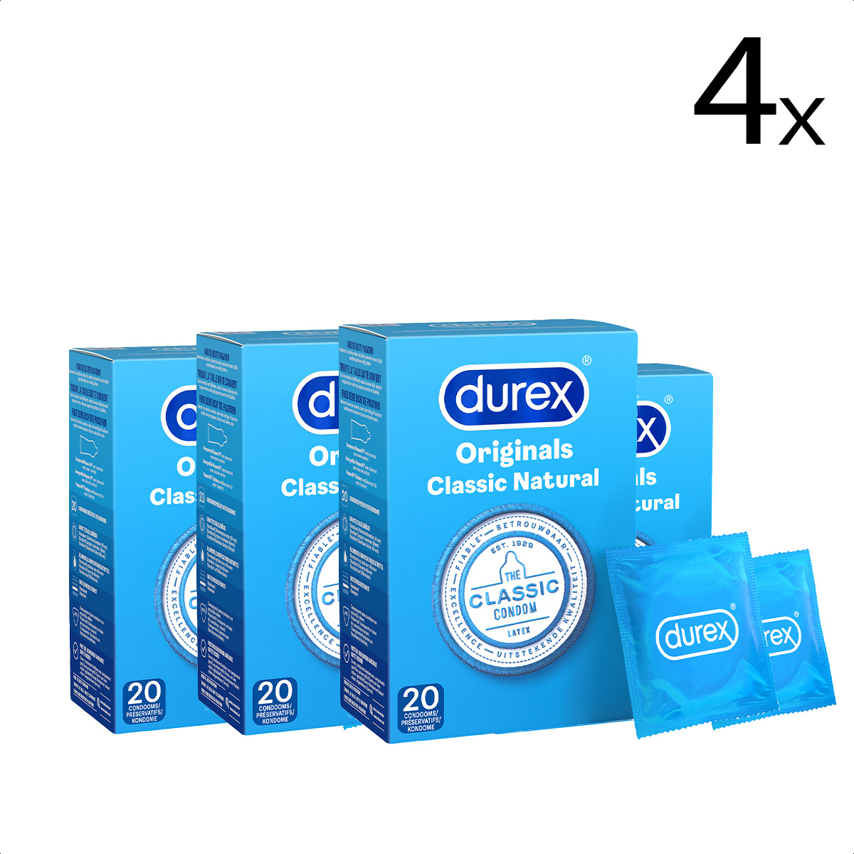 Durex Condooms Classic Natural 20st x4