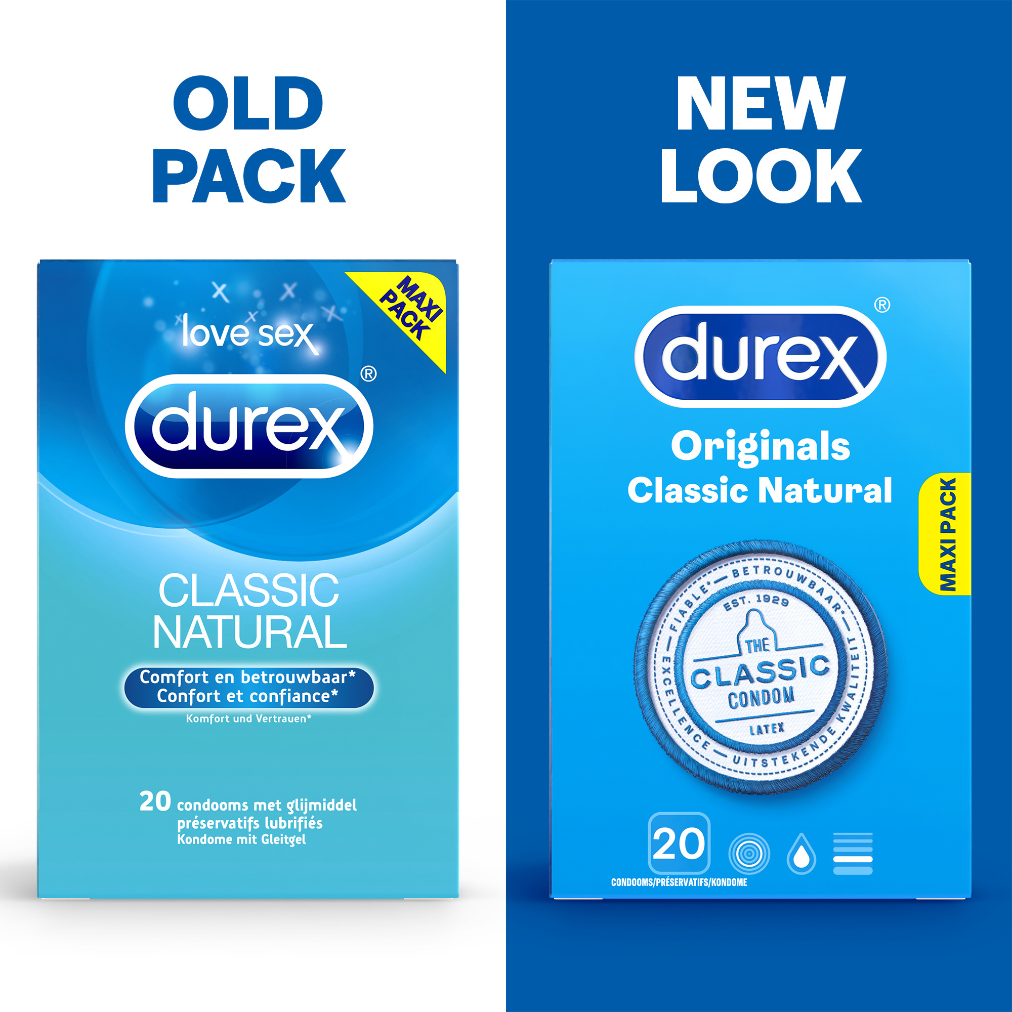 Durex Condooms Classic Natural 20st x4