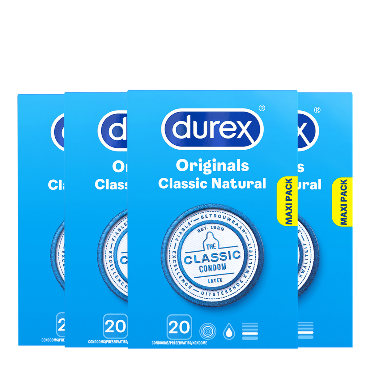 Durex Condooms Classic Natural 20st x4