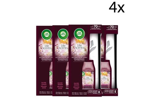 Air Wick Freshmatic Automatische Spray Luchtverfrisser - Life Scents Zalige Zomer - Starterkit 250ml x4
