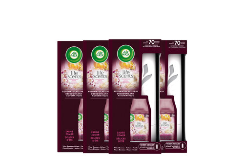 Air Wick Freshmatic Automatische Spray Luchtverfrisser - Life Scents Zalige Zomer - Starterkit 250ml x4