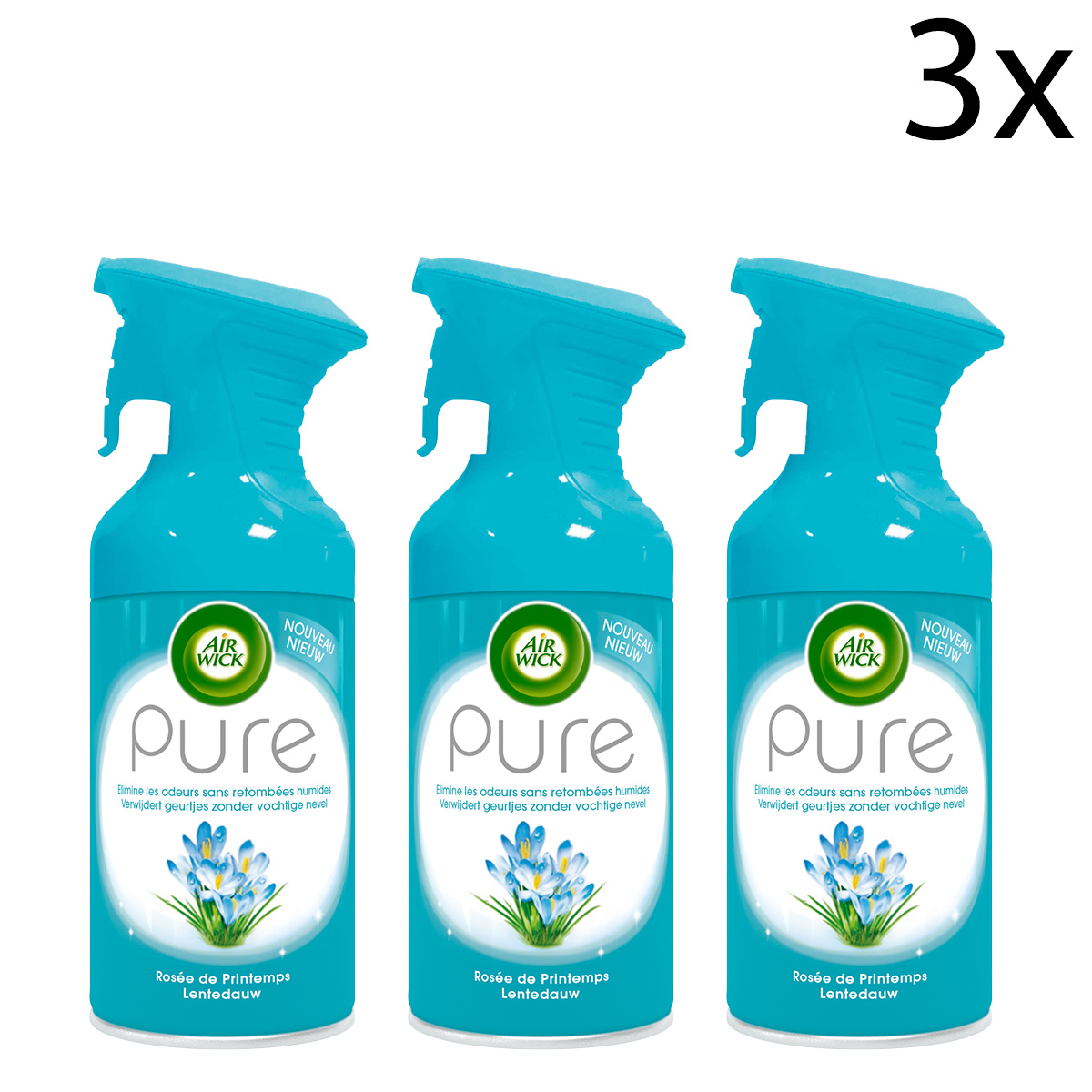 Air Wick Luchtverfrisser Spray - Pure Lentedauw 250ml x3