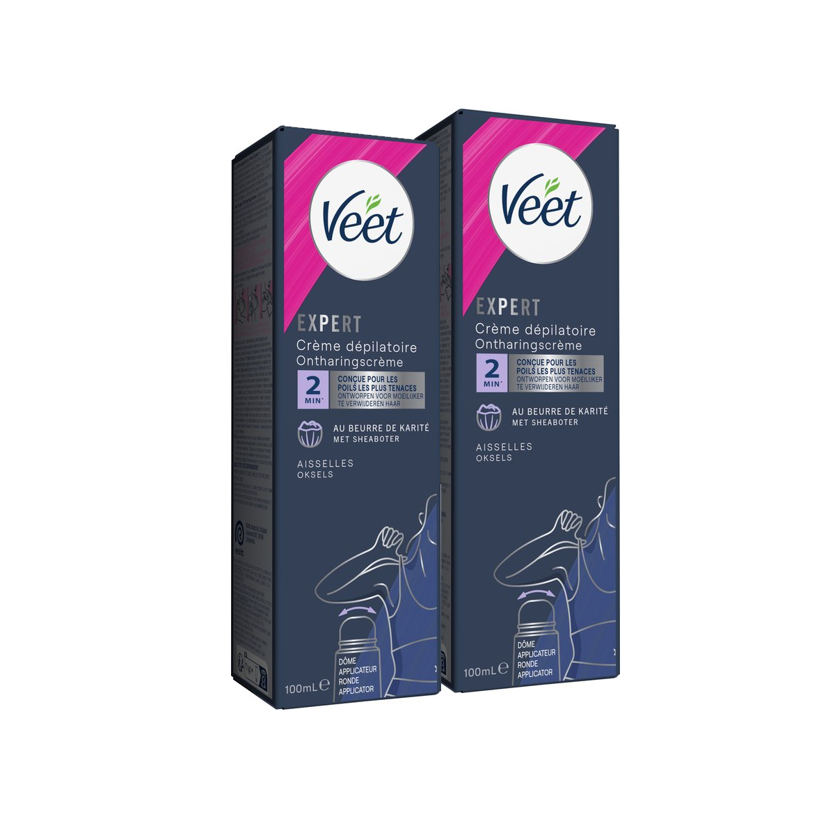 Veet - Expert - Ontharingscreme Oksels 100ml - 2 stuks - Voordeelverpakking