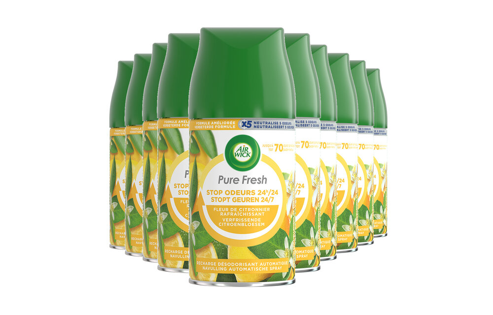 Air Wick Freshmatic Luchtverfrisser - Pure Fresh - Verfrissende Citroenbloesem- 250 ml - 10 stuks - Voordeelverpakking
