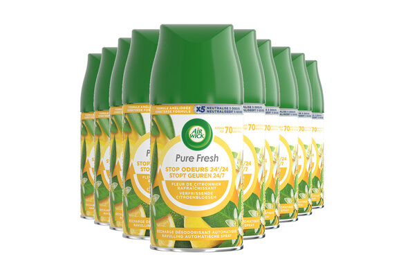 Air Wick Freshmatic Luchtverfrisser - Pure Fresh - Verfrissende Citroenbloesem- 250 ml - 10 stuks - Voordeelverpakking