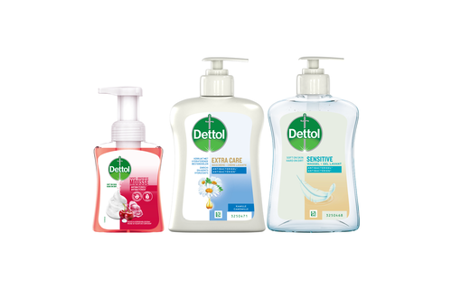 Dettol - Sensitive 250ML - Mousse Rose & Cherryblossom 250ML - Extra Care Chamomile 250ML - 3x250ML - Voordeelverpakking