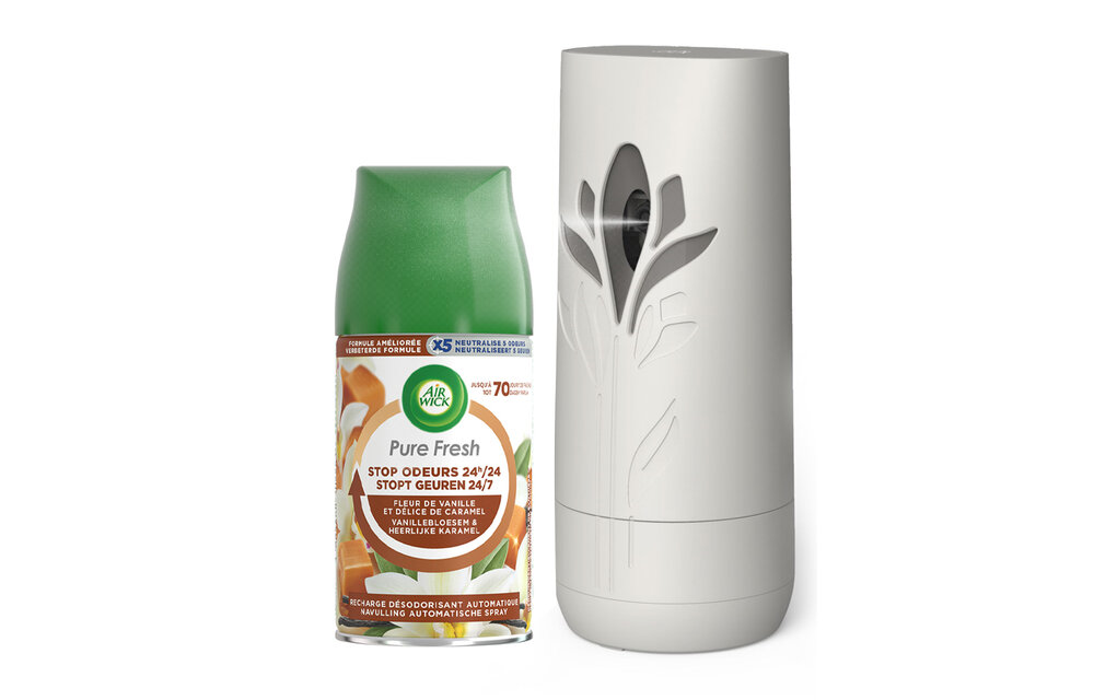 Air Wick Freshmatic Automatische Spray Luchtverfrisser - 2 Navullingen - Pure fresh Vanille - Pure fresh lentedauw - Voordeelverpakking