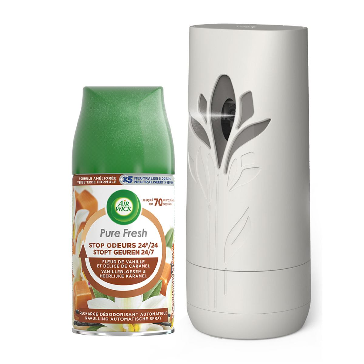 Air Wick Freshmatic Automatische Spray Luchtverfrisser - 2 Navullingen - Pure fresh Vanille -  Pure fresh lentedauw - Voordeelverpakking