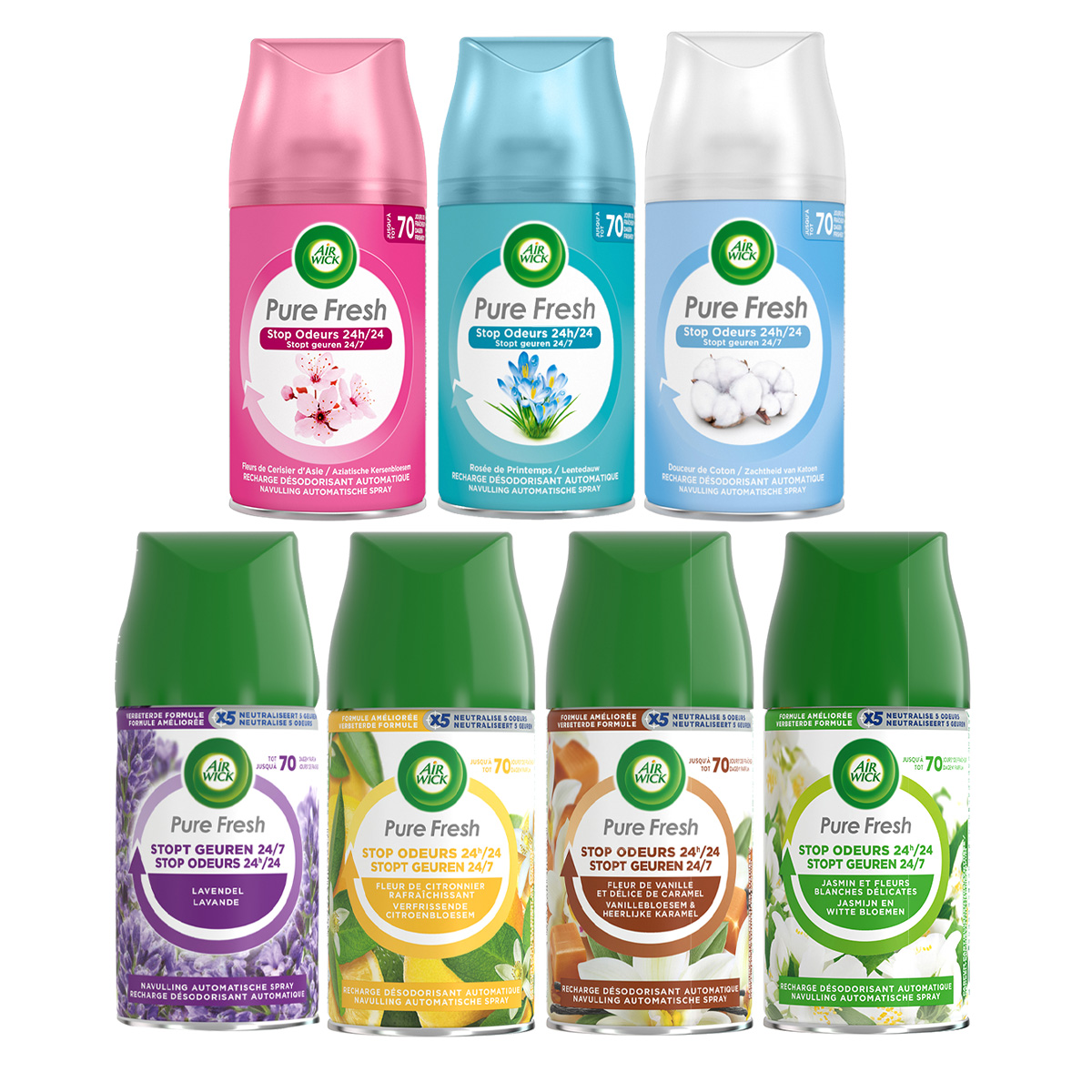 Air Wick Freshmatic Luchtverfrisser - Starterspakket - 7 stuks - Stopt geuren 24/7 - Mixverpakking