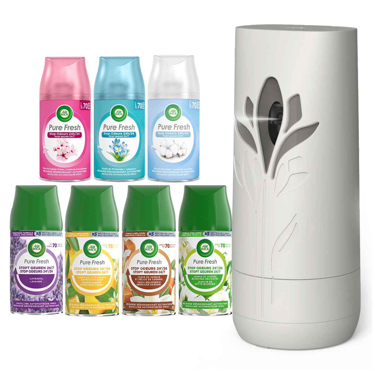 Air Wick Freshmatic Automatische Spray Luchtverfrisser - 7 Navullingen - Stopt geuren 24/7 -  Mixverpakking
