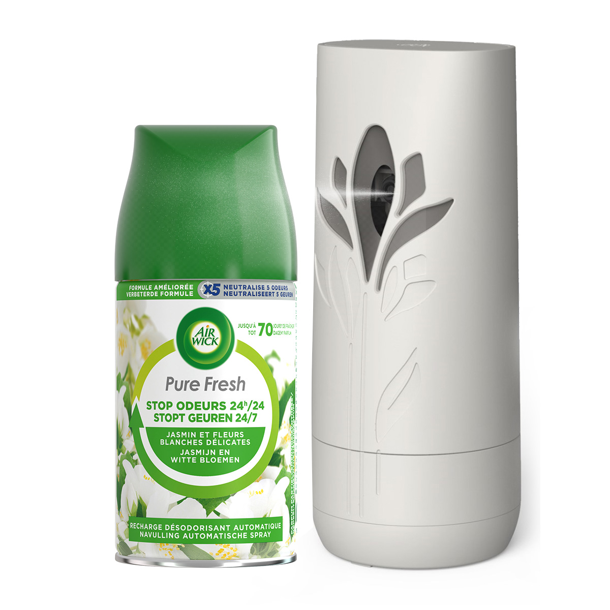 Air Wick Freshmatic Automatische Spray Luchtverfrisser - 2 Navullingen - Jasmijn en witte bloemen - Pure fresh lentedauw - Voordeelverpakking
