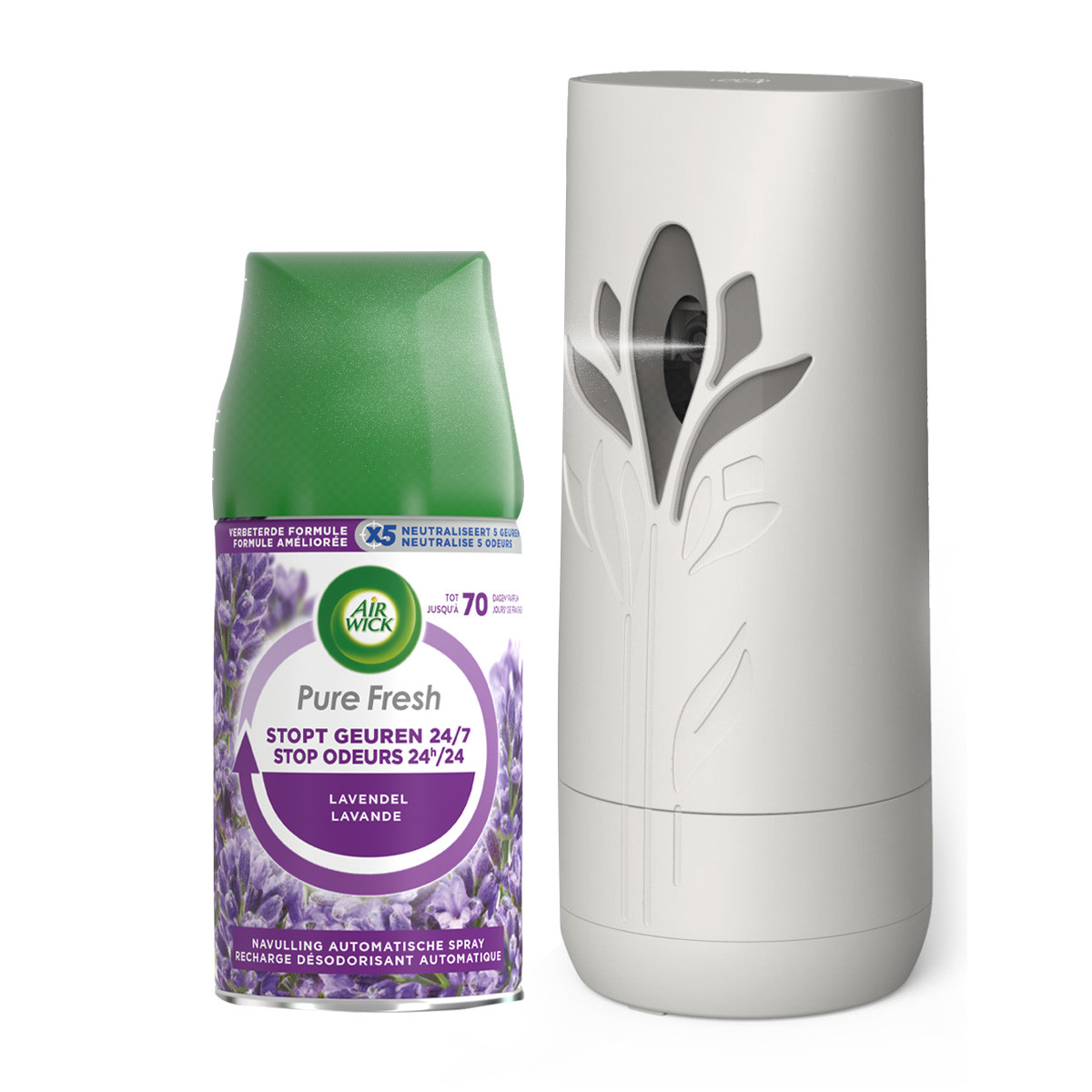 Air Wick Freshmatic Automatische Spray Luchtverfrisser - 2 Navullingen - Pure fresh lavendel - Pure fresh lentedauw - Voordeelverpakking