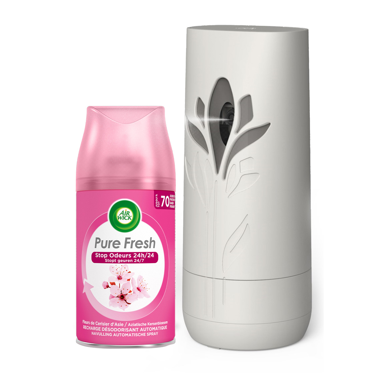 Air Wick Freshmatic Automatische Spray Luchtverfrisser - 2 Navullingen - Aziatische kersenbloesem - Pure fresh lentedauw - Voordeelverpakking
