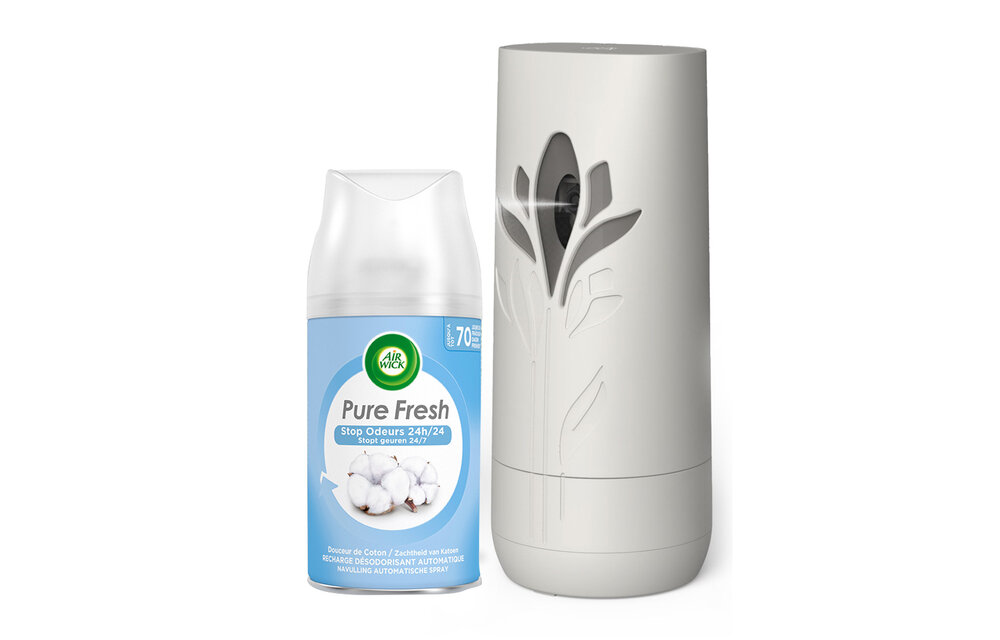 Air Wick Freshmatic Automatische Spray Luchtverfrisser - 2 Navullingen - Zachtheid van katoen - Pure fresh lentedauw - Voordeelverpakking