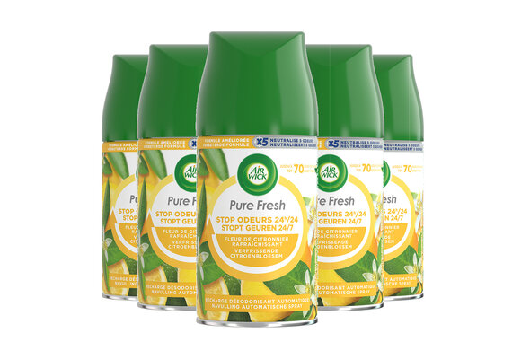 Air Wick Freshmatic Luchtverfrisser - Pure Fresh - Verfrissende Citroenbloesem- 250 ml - 5 stuks - Voordeelverpakking