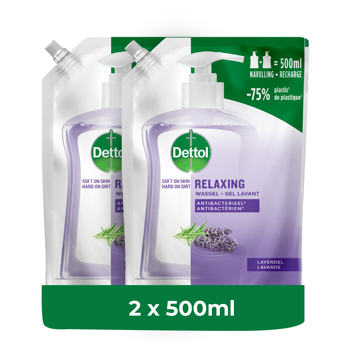 Dettol Refill Relaxing Lavender 500ML x 2