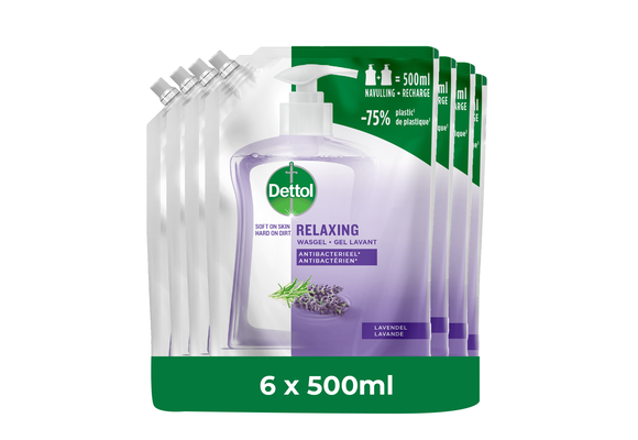 Dettol Refill Relaxing Lavender 500ML x 6
