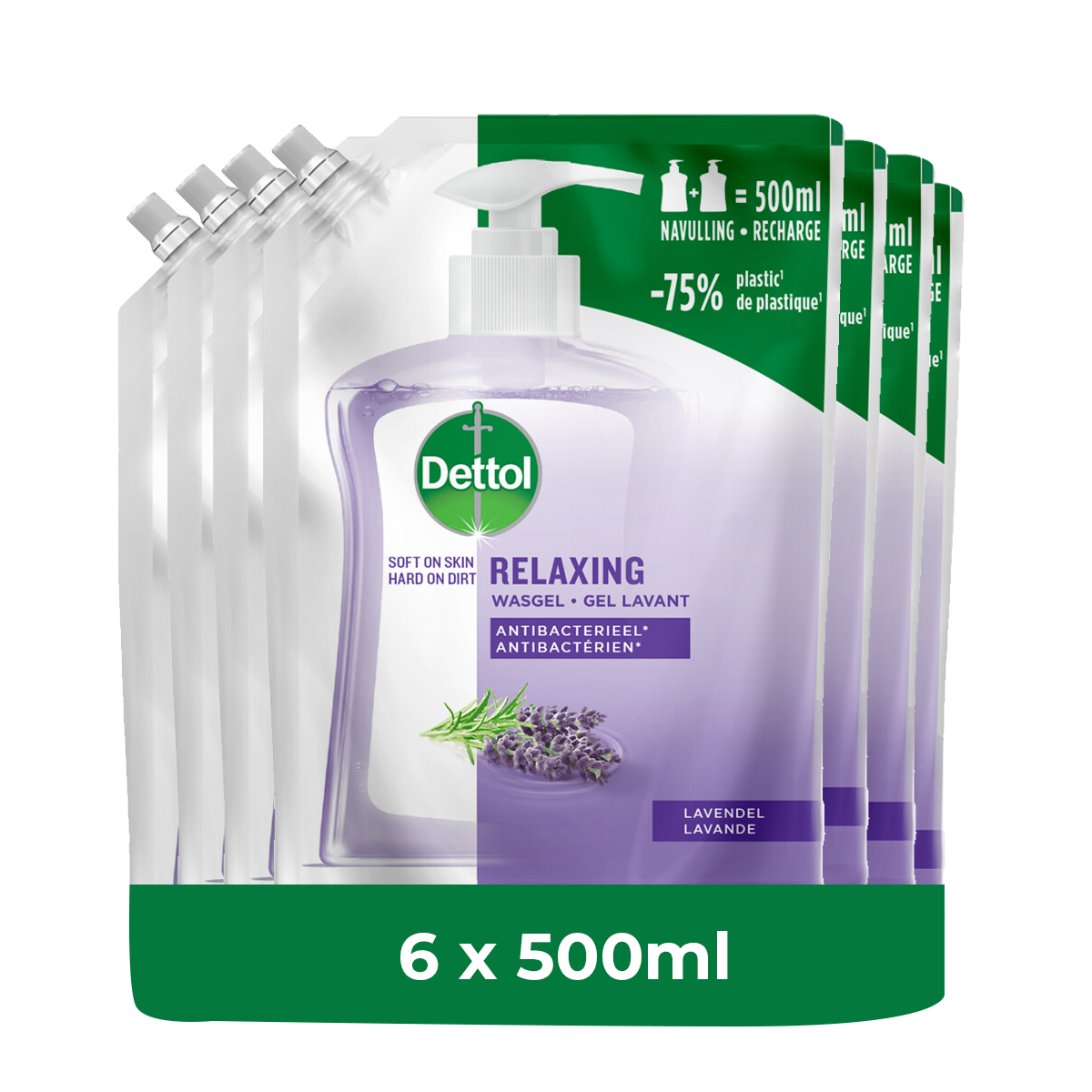 Dettol Refill Relaxing Lavender 500ML x 6