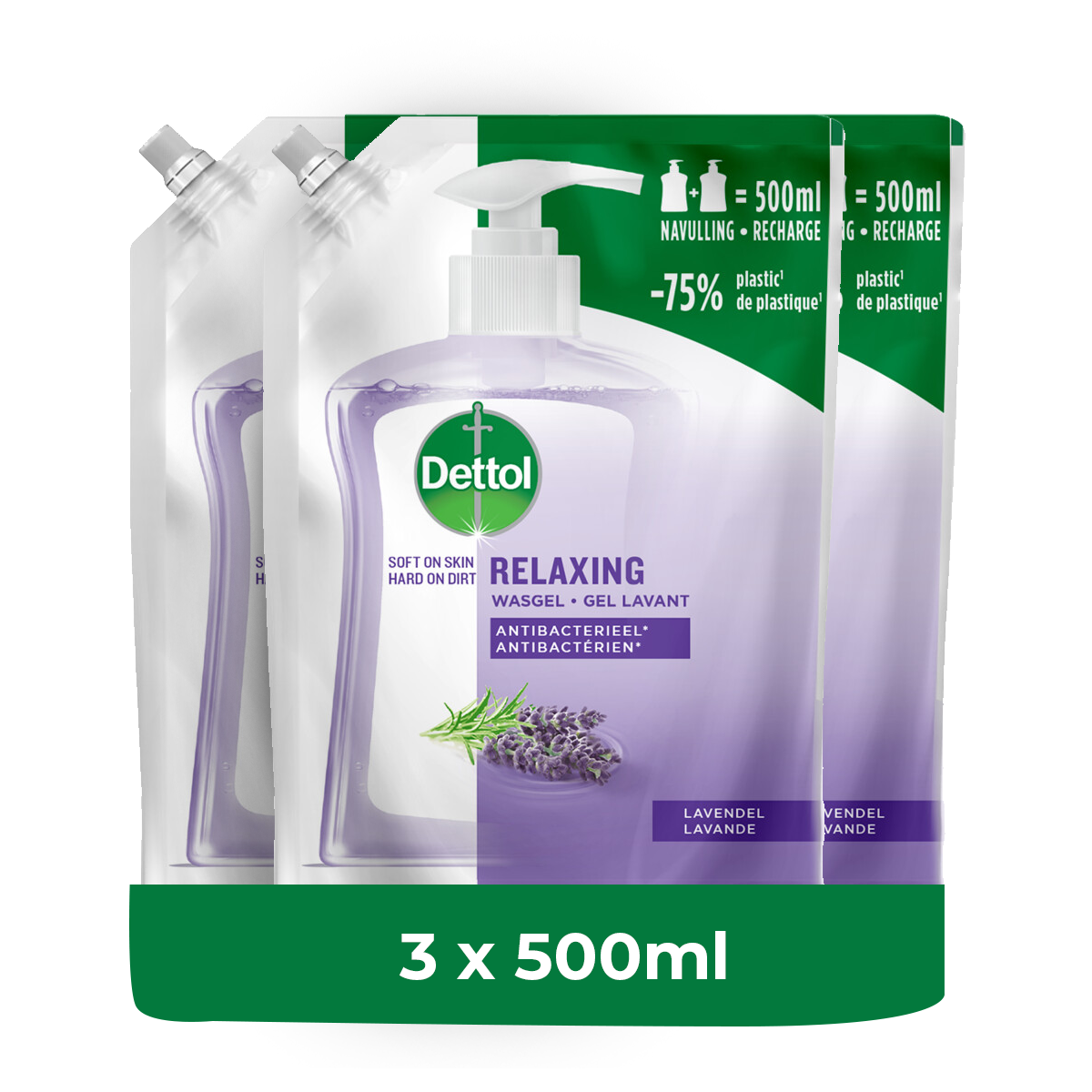 Dettol Refill Relaxing Lavender 500ML x 3