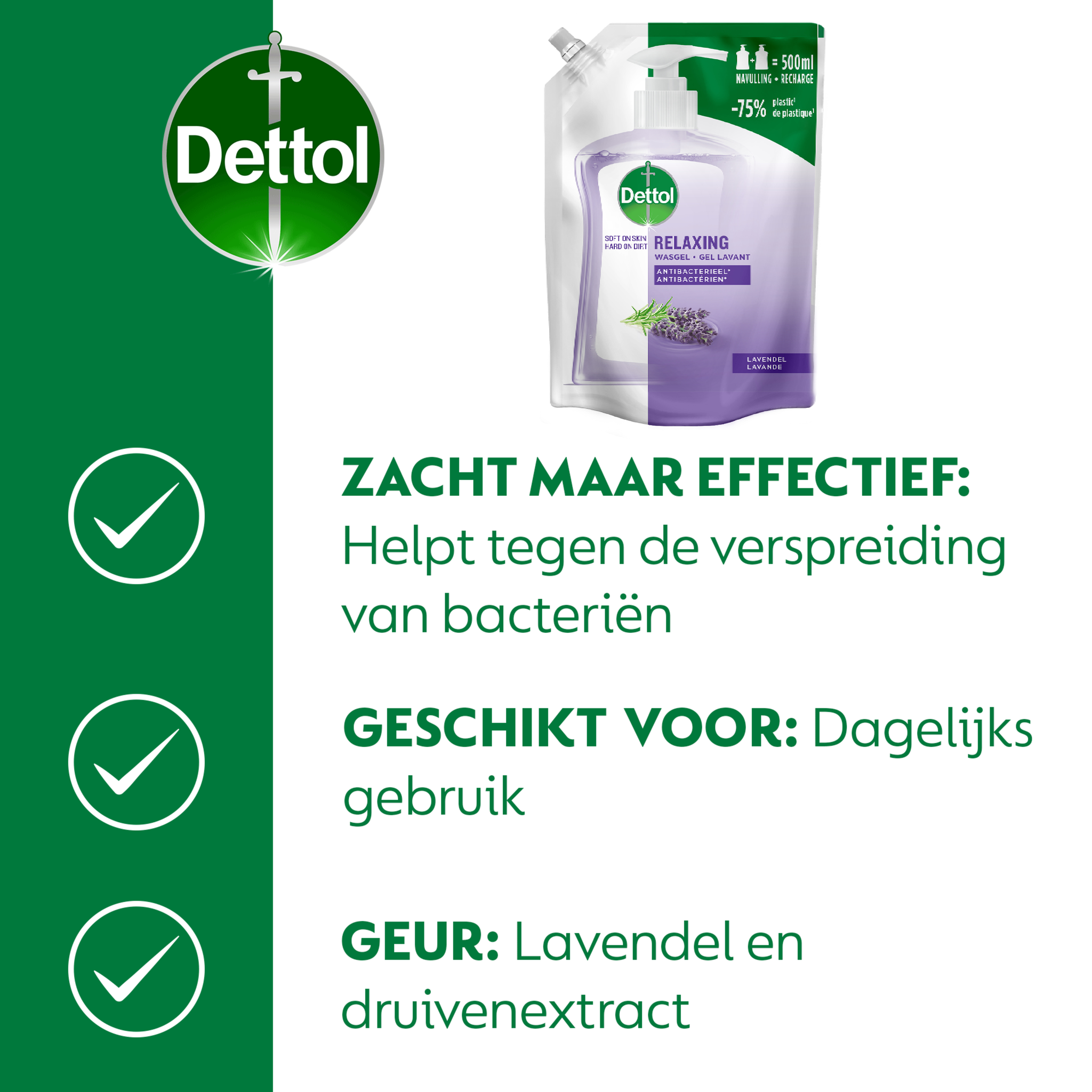 Dettol Refill Relaxing Lavender 500ML x 3