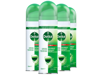 Dettol Spray Ontsmetter  2-in-1 handen en oppervlakken 50ml - 4 stuks