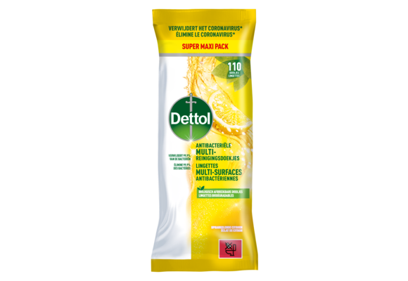 Dettol Antibacteriële doekjes Multi-oppervlak Citrus - 110st