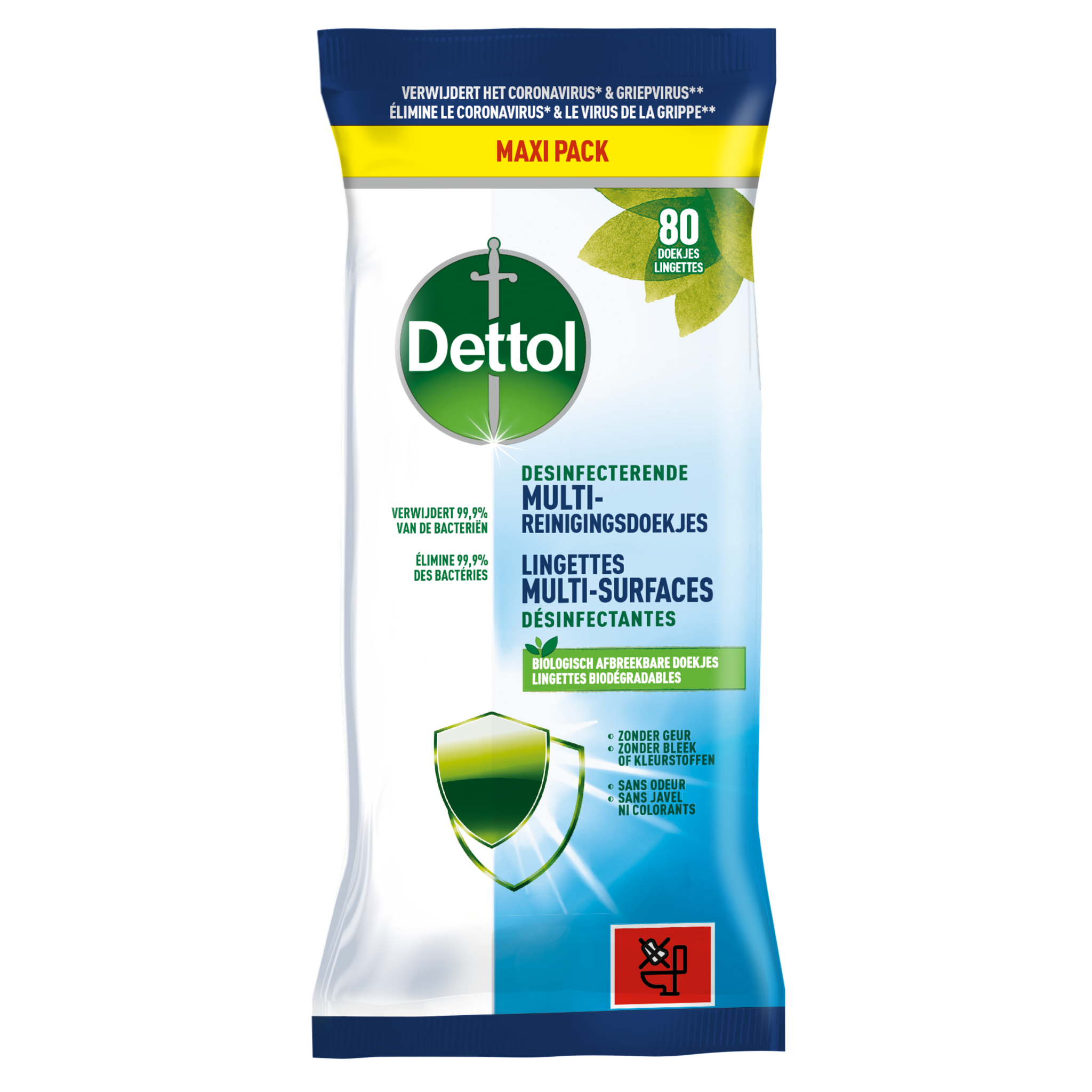 BE - Dettol Lingettes Désinfectantes Multi-surfaces Cleanser - 80