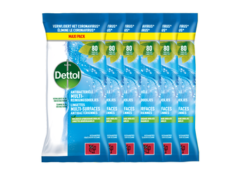 Dettol Antibacteriële doekjes Multi-oppervlak Ocean - 80st - 6 stuks