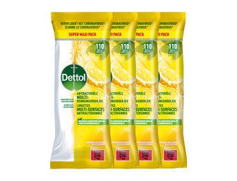 Dettol Antibacteriële doekjes Multi-oppervlak Citrus - 110st - 4 stuks
