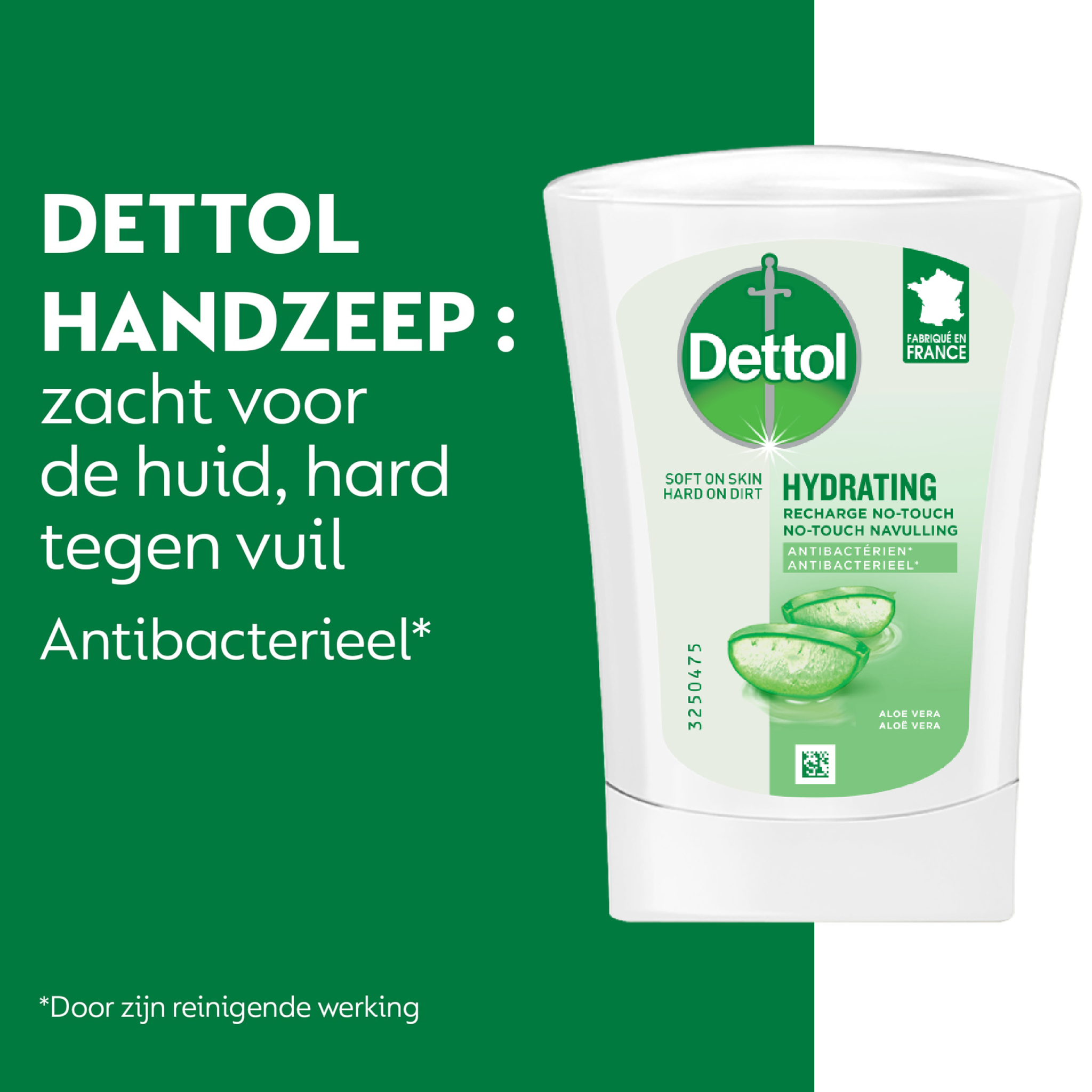 Dettol Handzeep Automatische Zeepdispenser No Touch met navulling Hydraterende Aloë Vera + Dettol Handzeep No Touch Navulling - Aloe Vera - 2x 250 ml