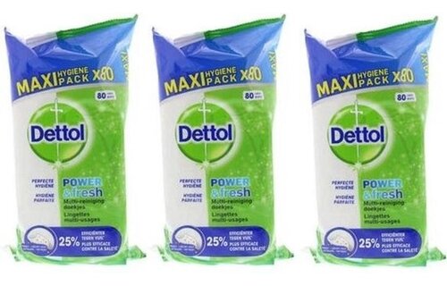 Dettol Schoonmaakdoekjes Power & Fresh - Original - 80 stuks x3