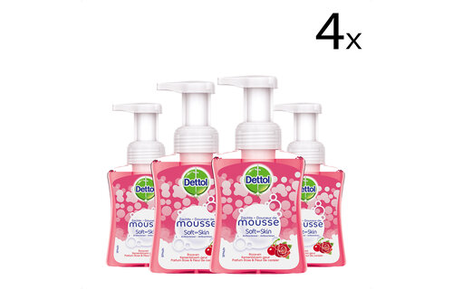 Dettol Handzeep Zachte Mousse - Roos & Kersenbloesem - 250ml x4