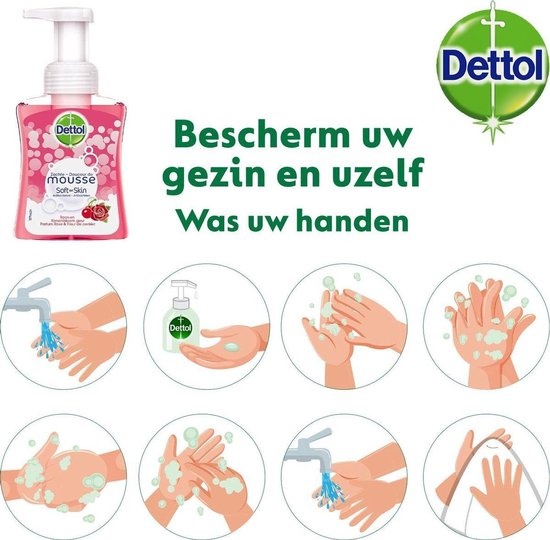 Dettol Handzeep Zachte Mousse - Roos & Kersenbloesem - 250ml x4