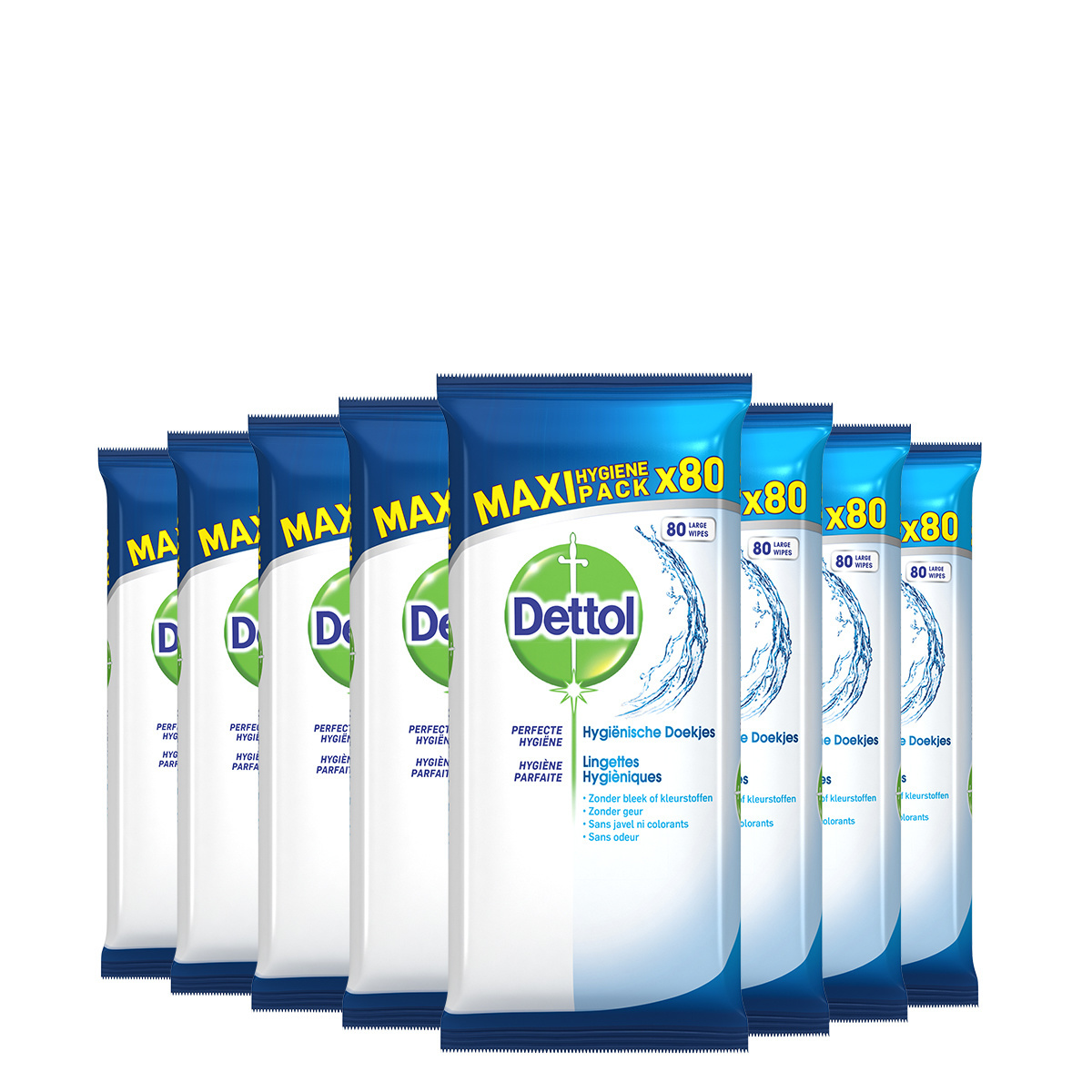 Dettol Schoonmaakdoekjes Power & Fresh - Cleanser - 80 stuks x8