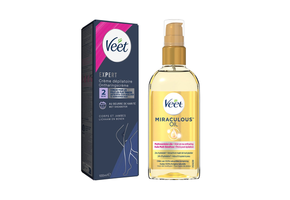 Veet - Alle huidtypes - Miraculous oil - Ontharingscreme Benen 100ml