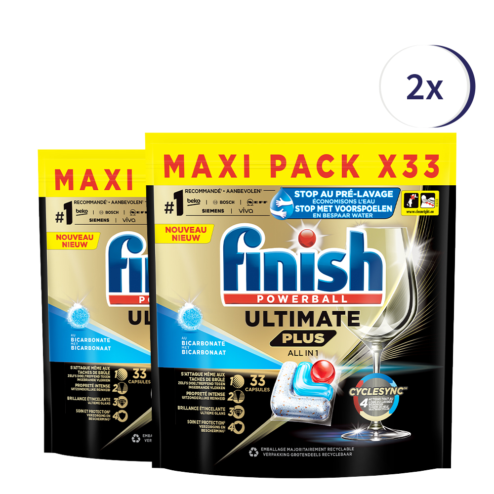 Finish Ultimate+ Baking Soda 33 tabs x2