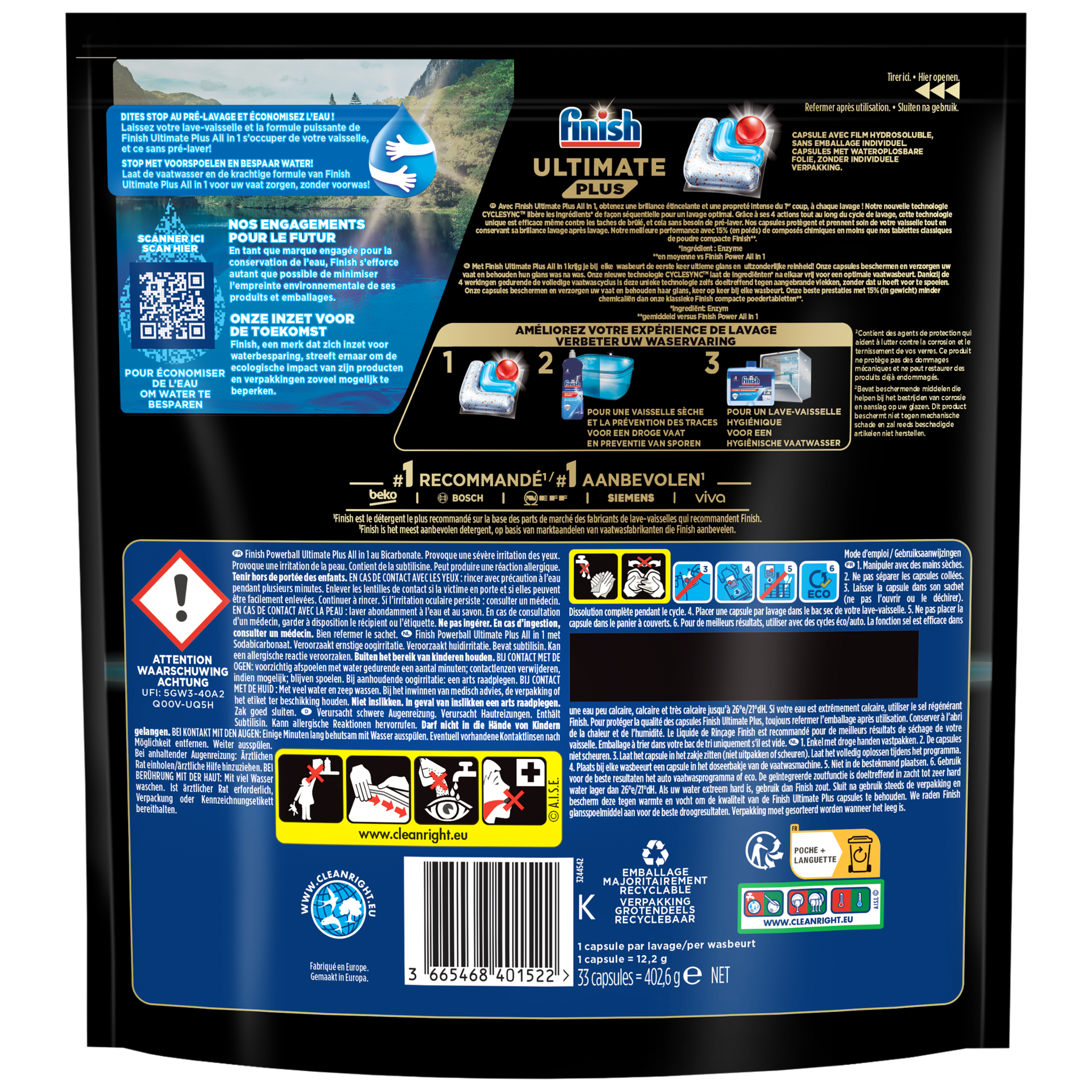 Finish Ultimate+ Baking Soda 33 tabs x2