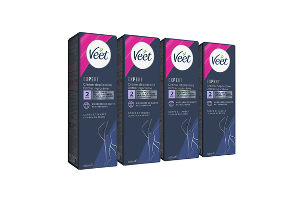 Veet - Expert - Ontharingscreme Benen 100ml - 4 stuks - Voordeelverpakking
